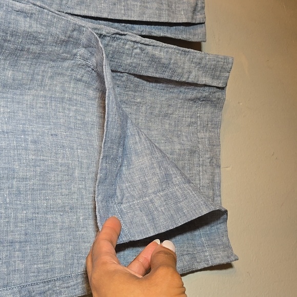 Athleta Retreat Chambray Wide-leg Slit Hem Drawstring Pocket Tall Pants NWOT - Picture 7 of 13